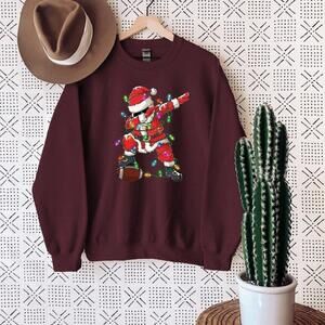 Christmas Football Sweatshirt, Football Santa Sweater, Christmas Crewneck, Santa